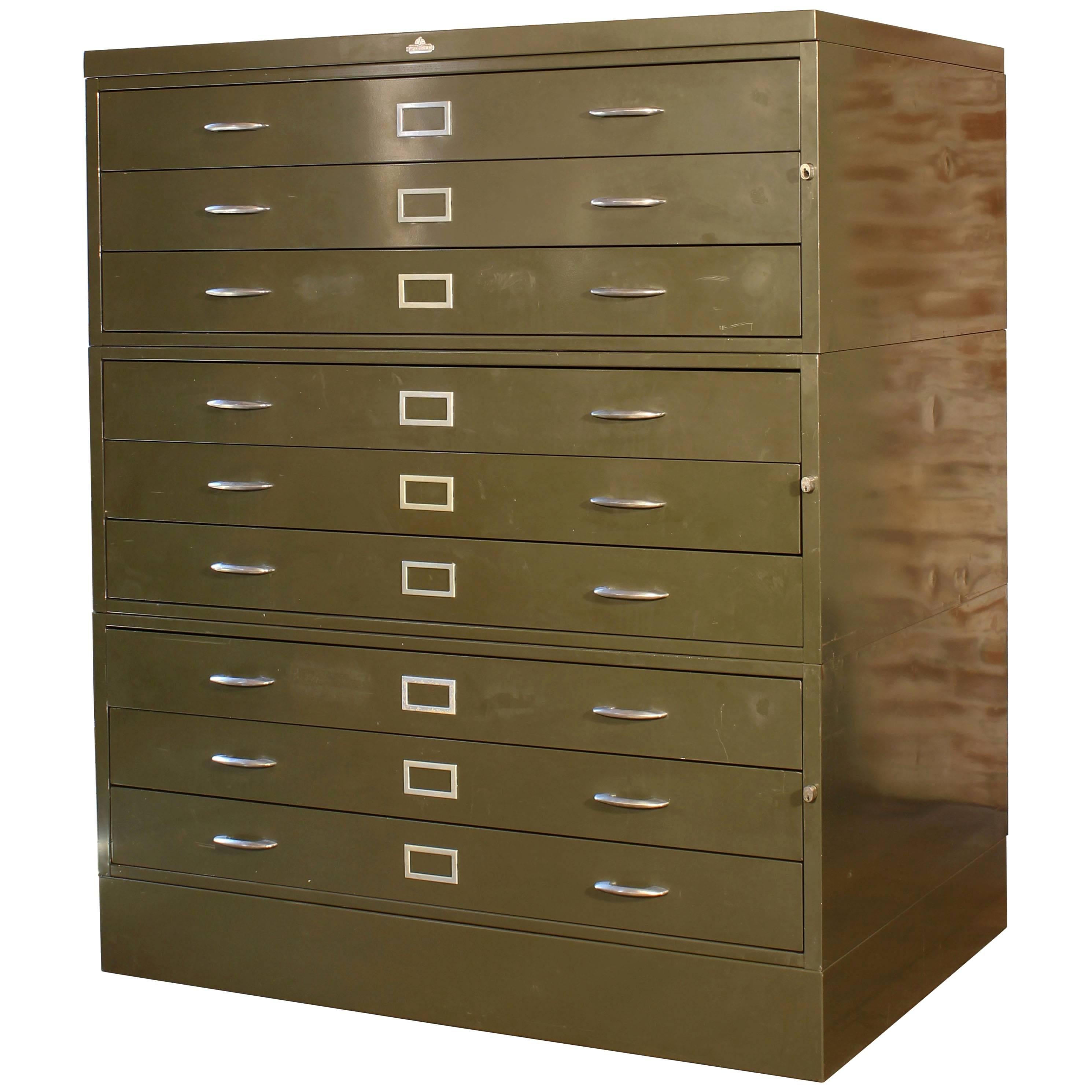 Vintage All-Steel Flat File Storage Cabinet