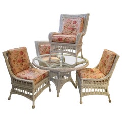 Vintage All-Weather Wicker Set with Lee Joffa Fabric