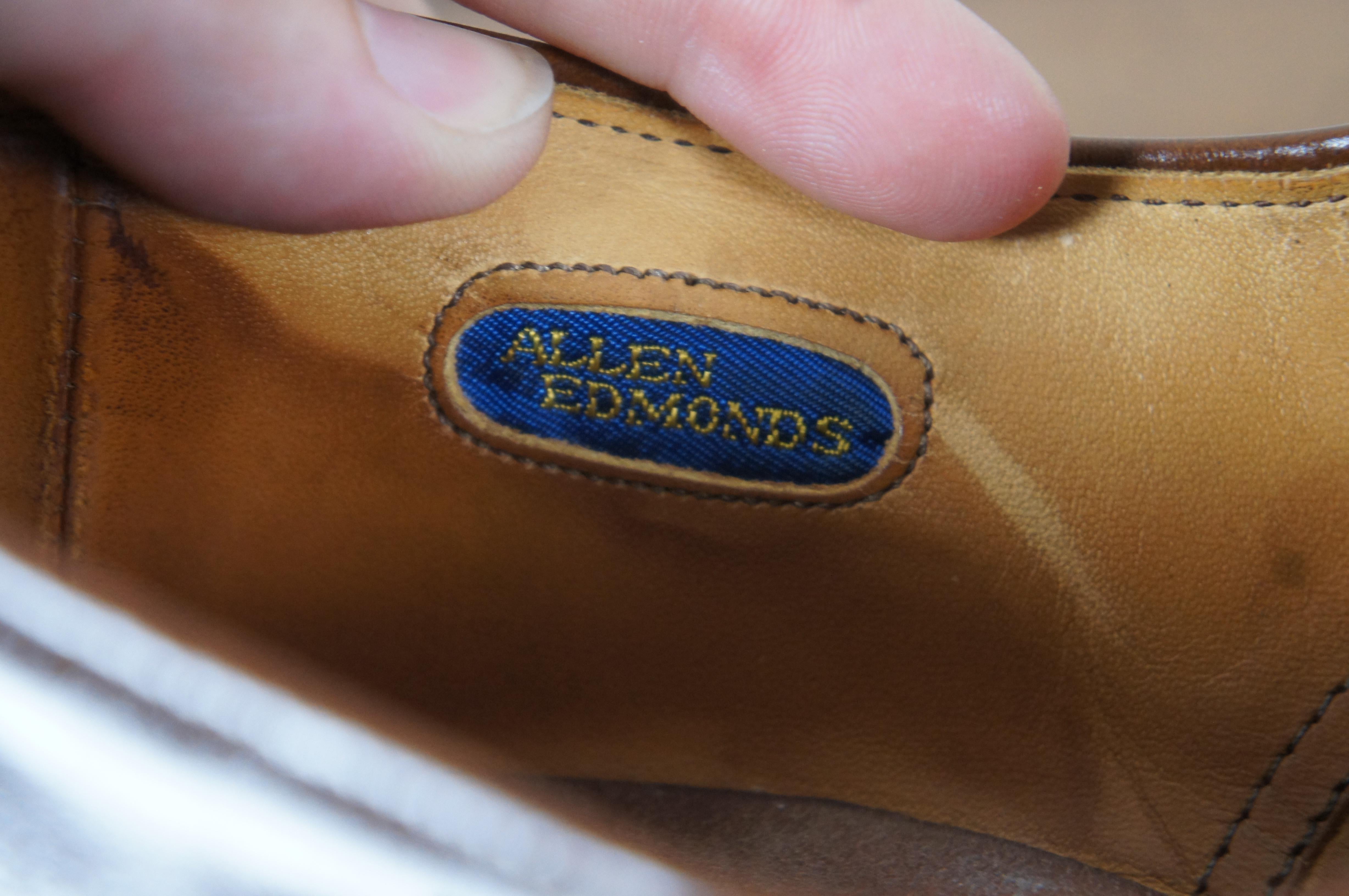 Leather Vintage Allen Edmonds Park Avenue Walnut Brown Cap Toe Oxford Dress Shoes For Sale