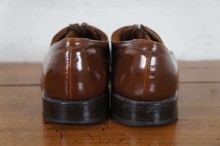 Rare Vintage Brown ALLAN TEMPLE IMPERIALS Leather Cap Toe Oxford Dress Shoes - 7-1/2 D