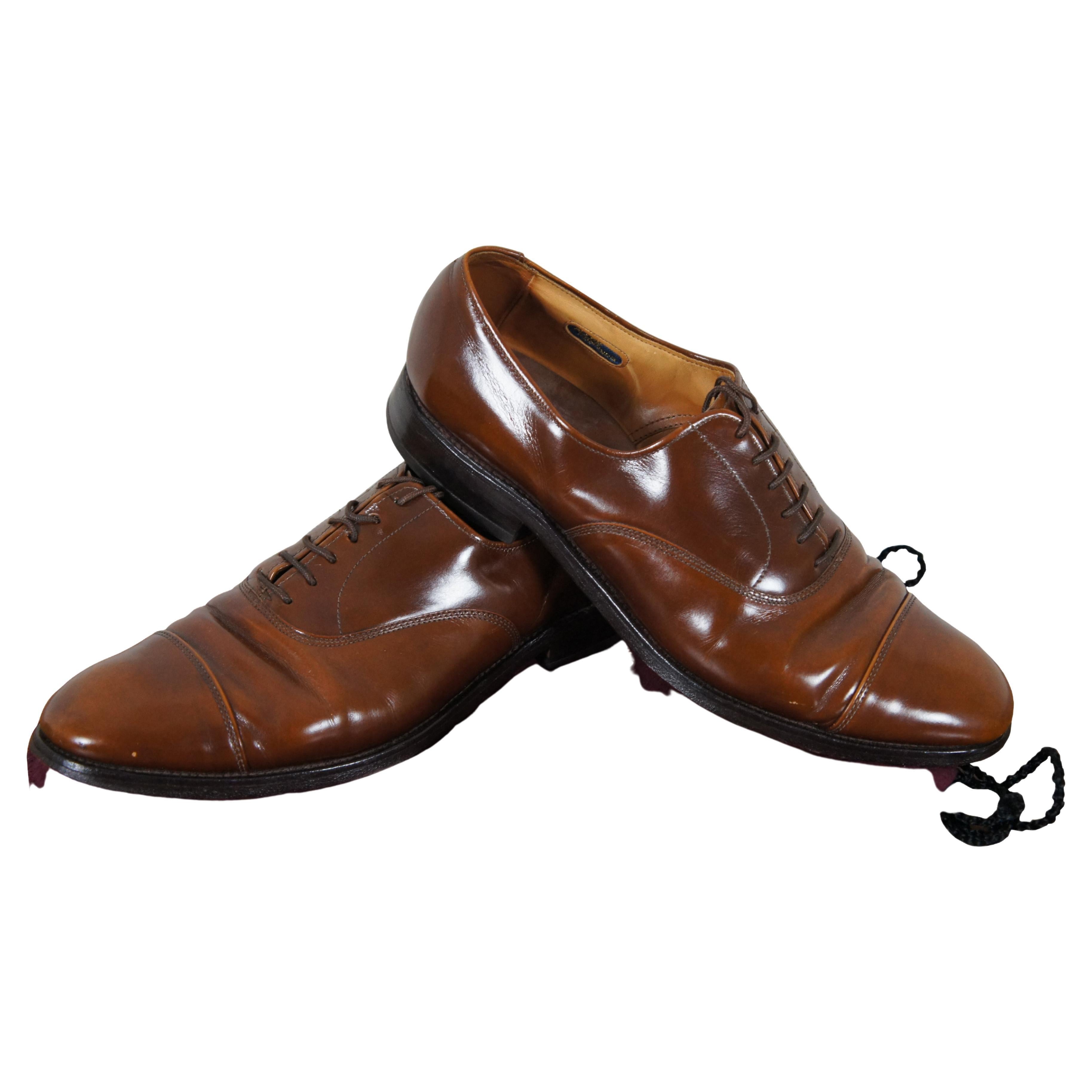 Vintage Allen Edmonds Park Avenue Walnut Brown Cap Toe Oxford Dress Shoes For Sale