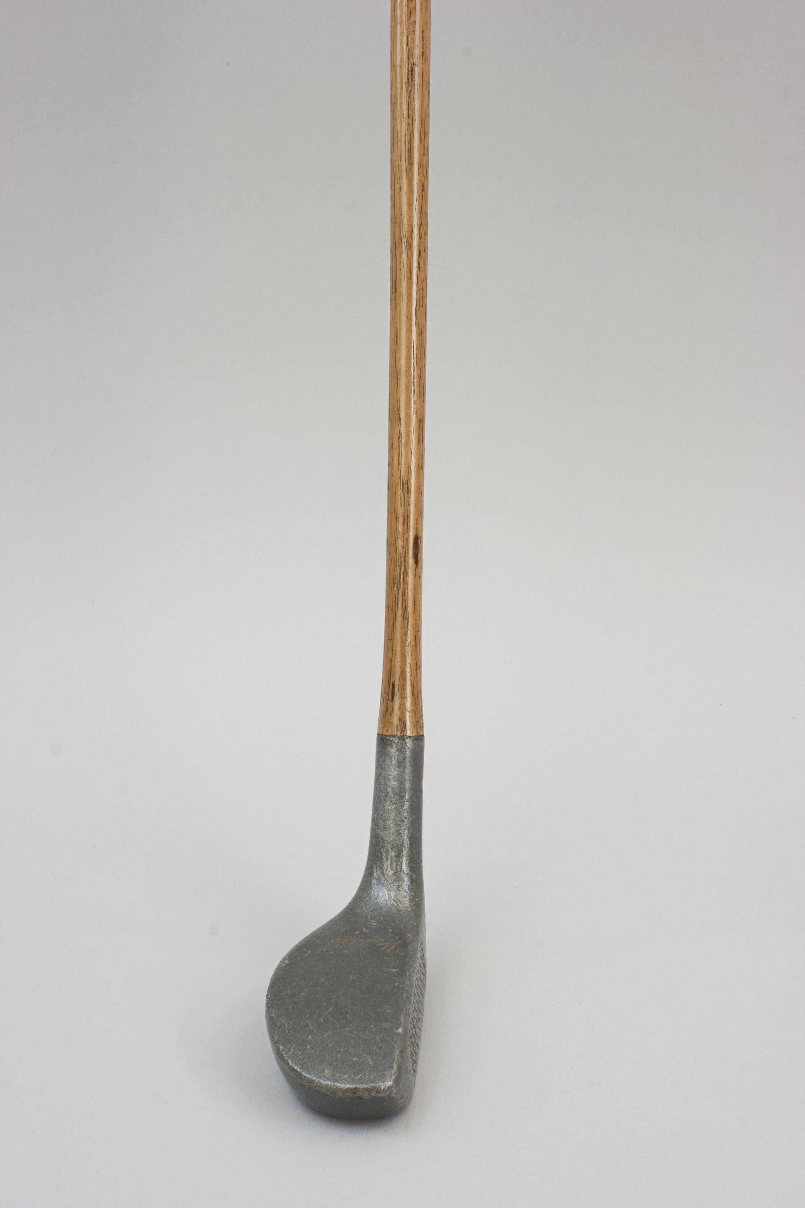 Victorian Vintage Alloy, Huntly Putter With Groove Handle For Sale