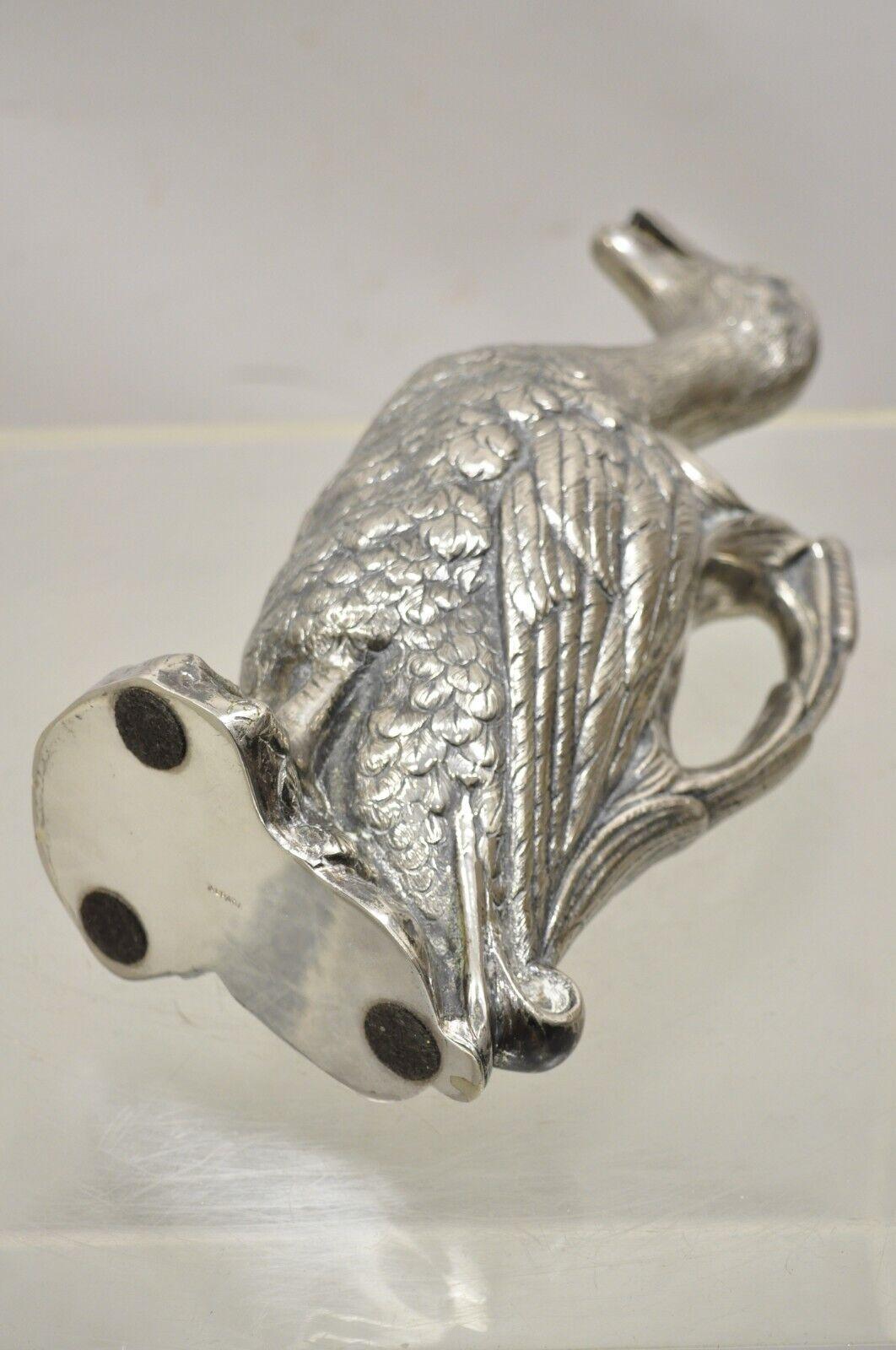 Vintage Alpaca Duck Mallard Figural Silver Plated Water Pitcher Decanter For Sale 4