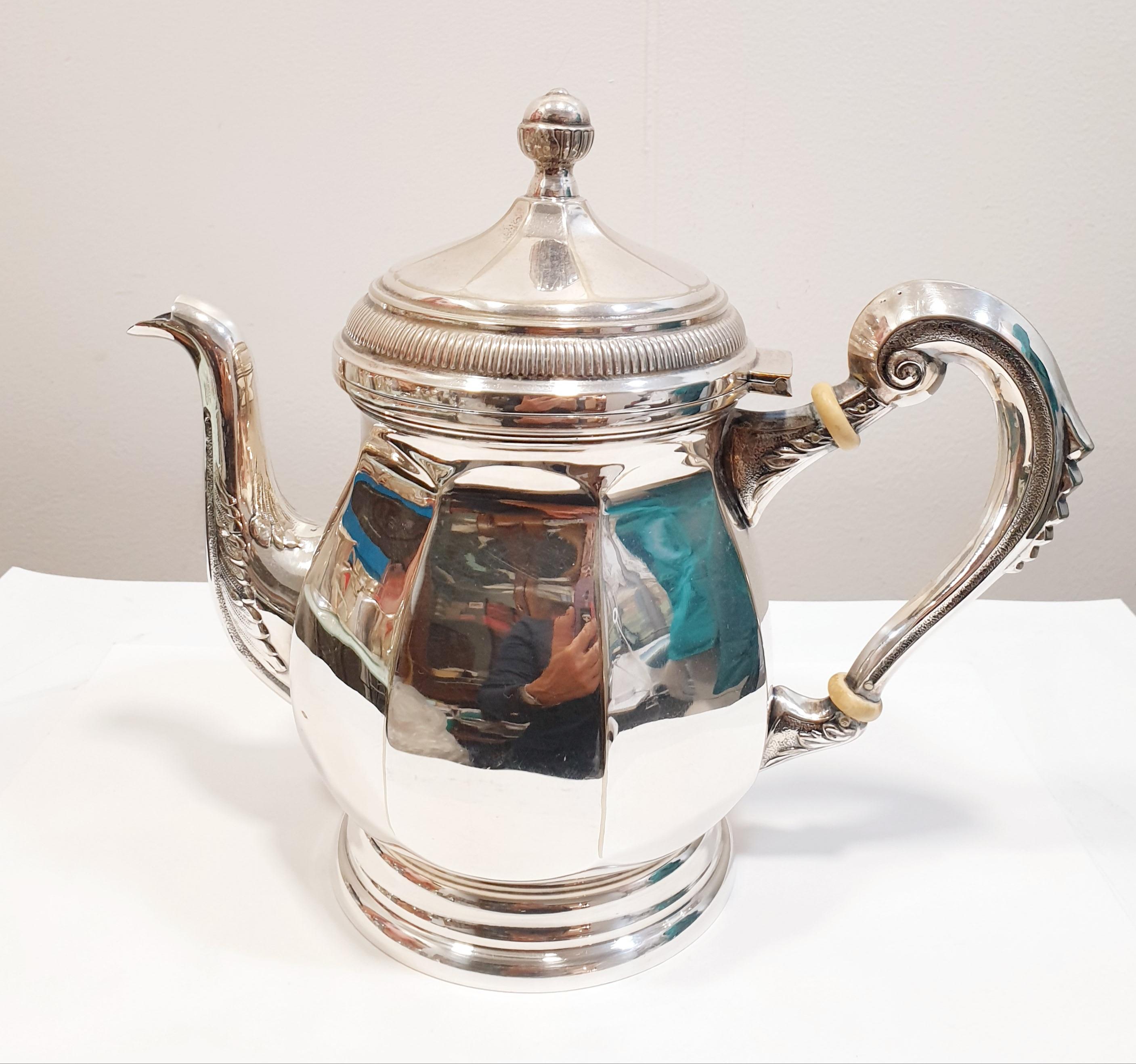 Vintage Alpaca Silver Plate Coffe & Tea set from  AlpPlat Elephant Spain 1950´s For Sale 1