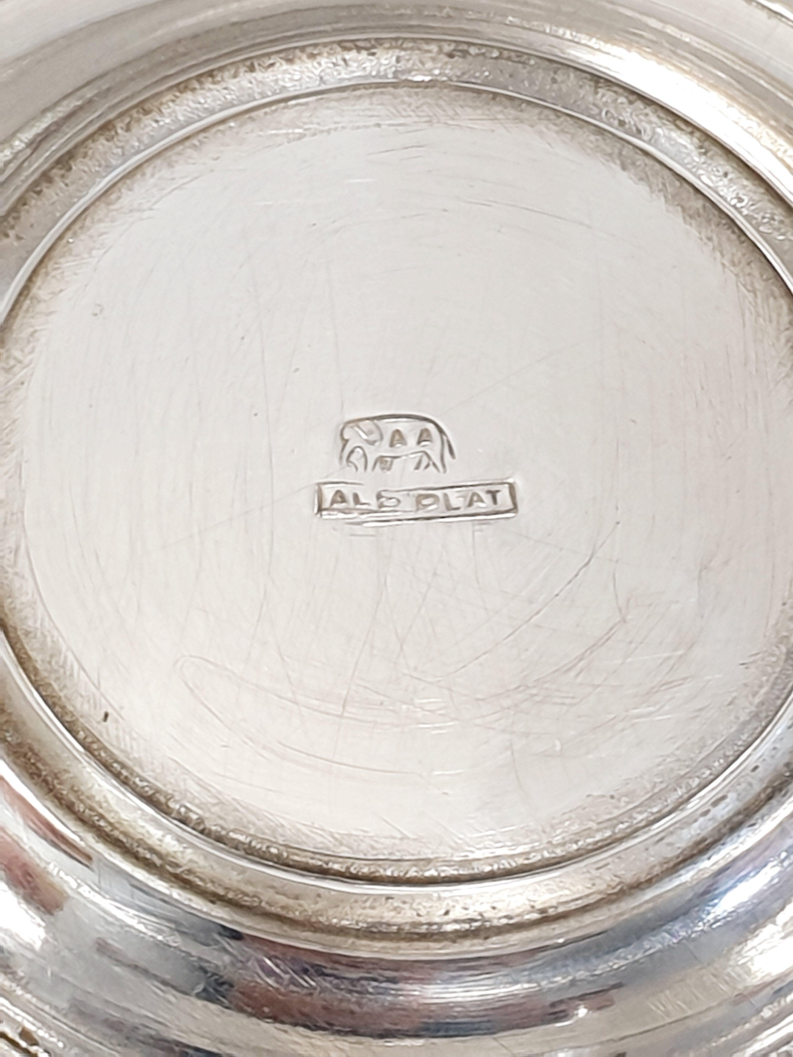 Vintage Alpaca Silver Plate Coffe & Tea set from  AlpPlat Elephant Spain 1950´s In Fair Condition For Sale In BILBAO, ES