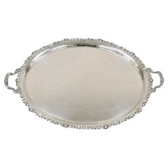 Vintage Alpaka Victorian Style Oval Silver Plated Serving Platter Tray Vintage Alpaka Victorian Style Oval Silver Plated Serving Platter Tray