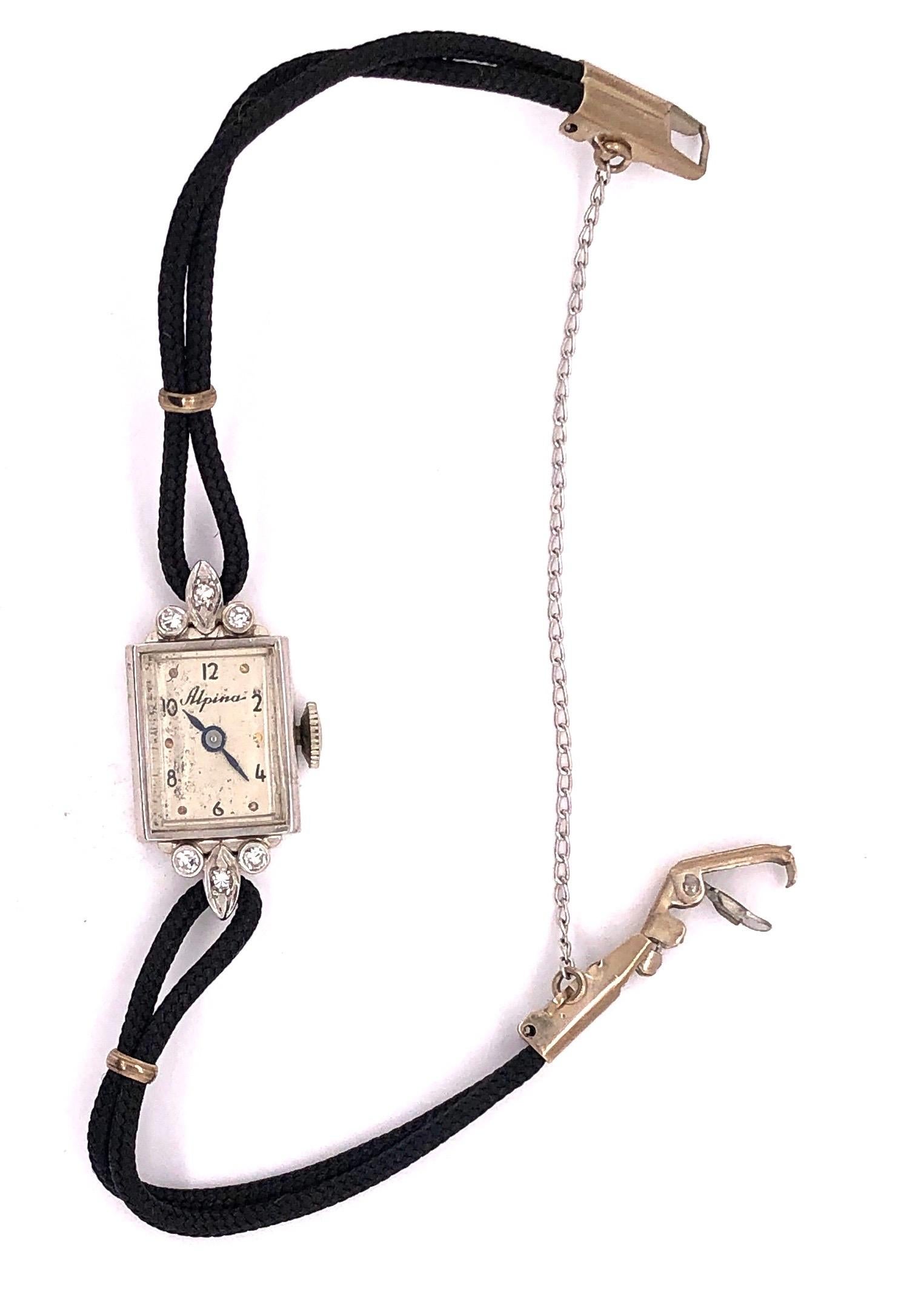 Art Deco Vintage Alpina Watch 17 Jewels 14 Karat Gold 1.6grams For Sale