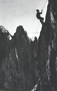 Vintage Alpine Photograph, Climber, Simelistock, Switzerland