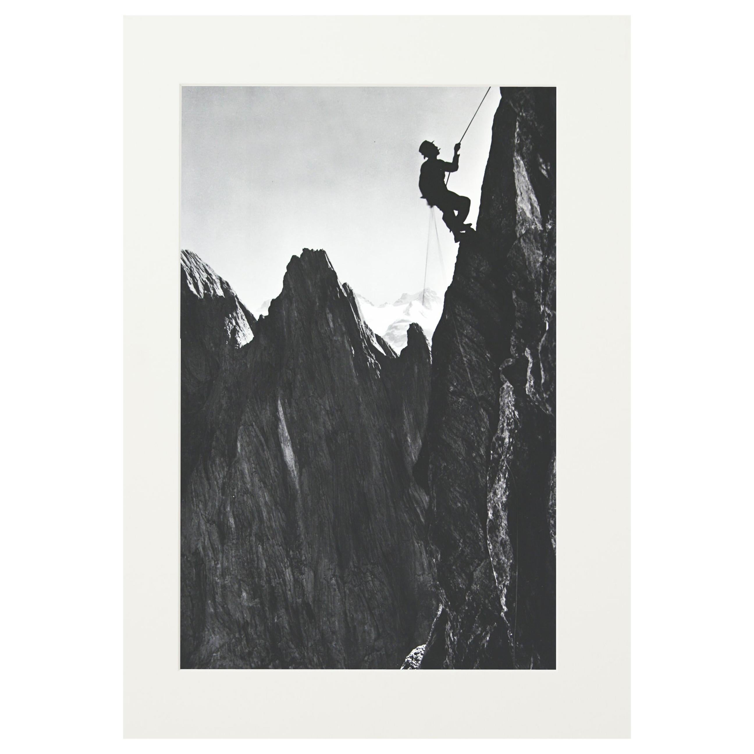 Vintage Alpine Photograph, Climber, Simelistock, Switzerland