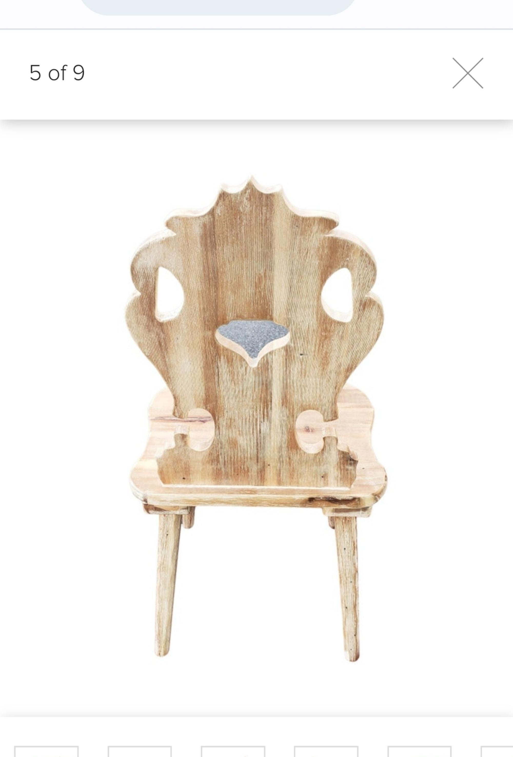 Woodwork Vintage Alpine Swiss Chair Circa 1960s For Sale