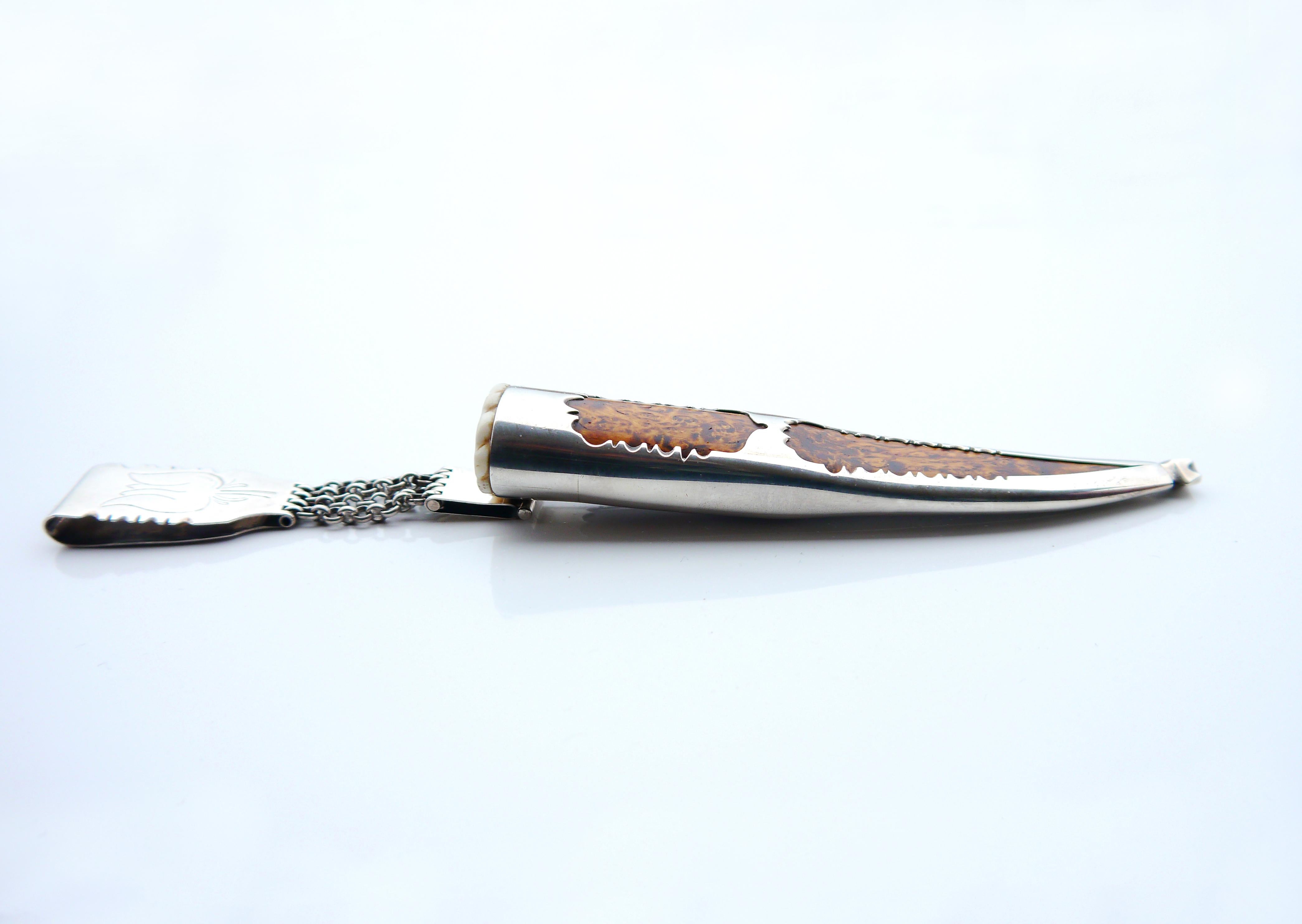 Vintage Alpo Kempanen Puukko-Messer Stahl Sterlingsilber Birkenholz / 146gr Vintage im Angebot 6