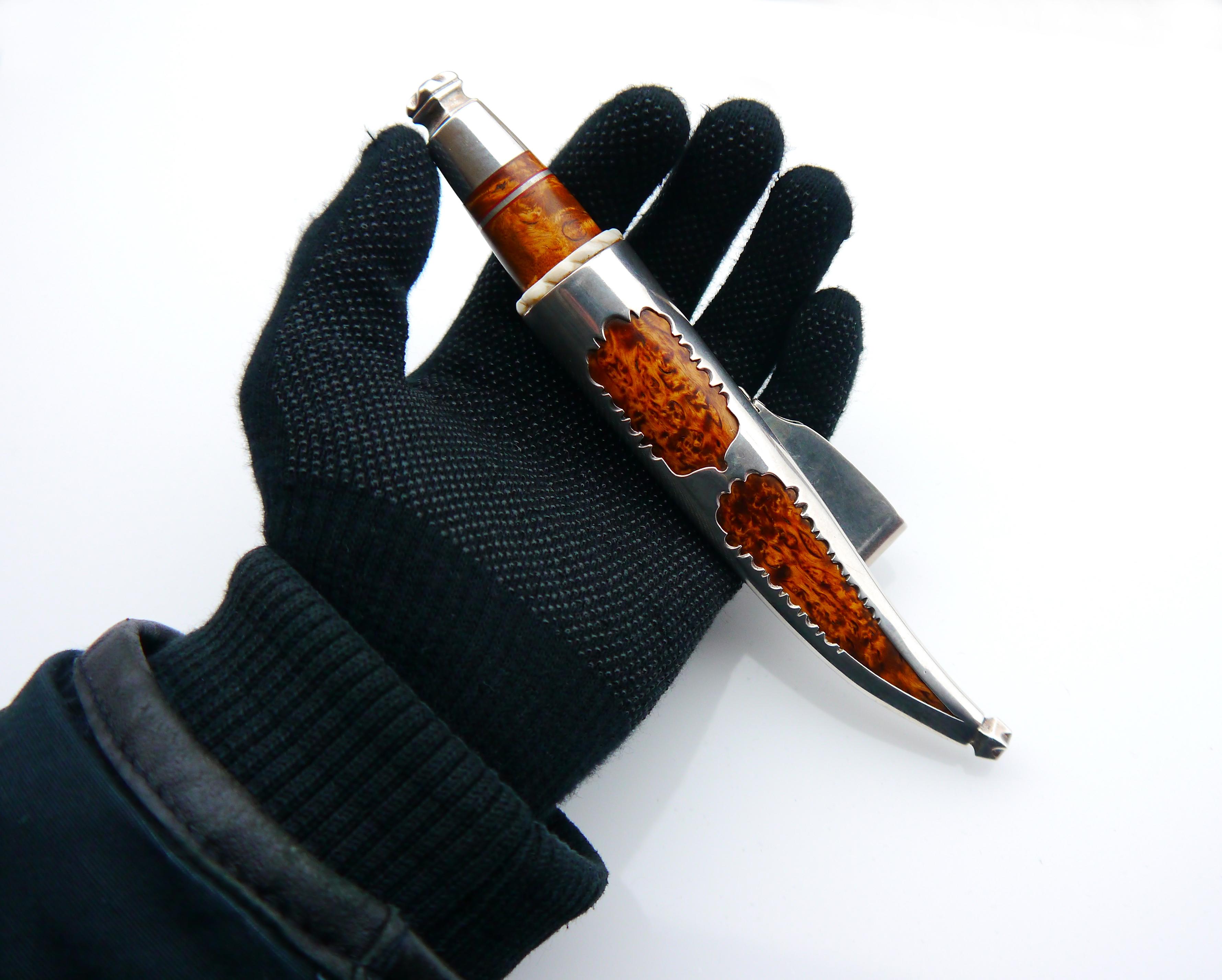 Vintage Alpo Kempanen Puukko-Messer Stahl Sterlingsilber Birkenholz / 146gr Vintage im Angebot 9
