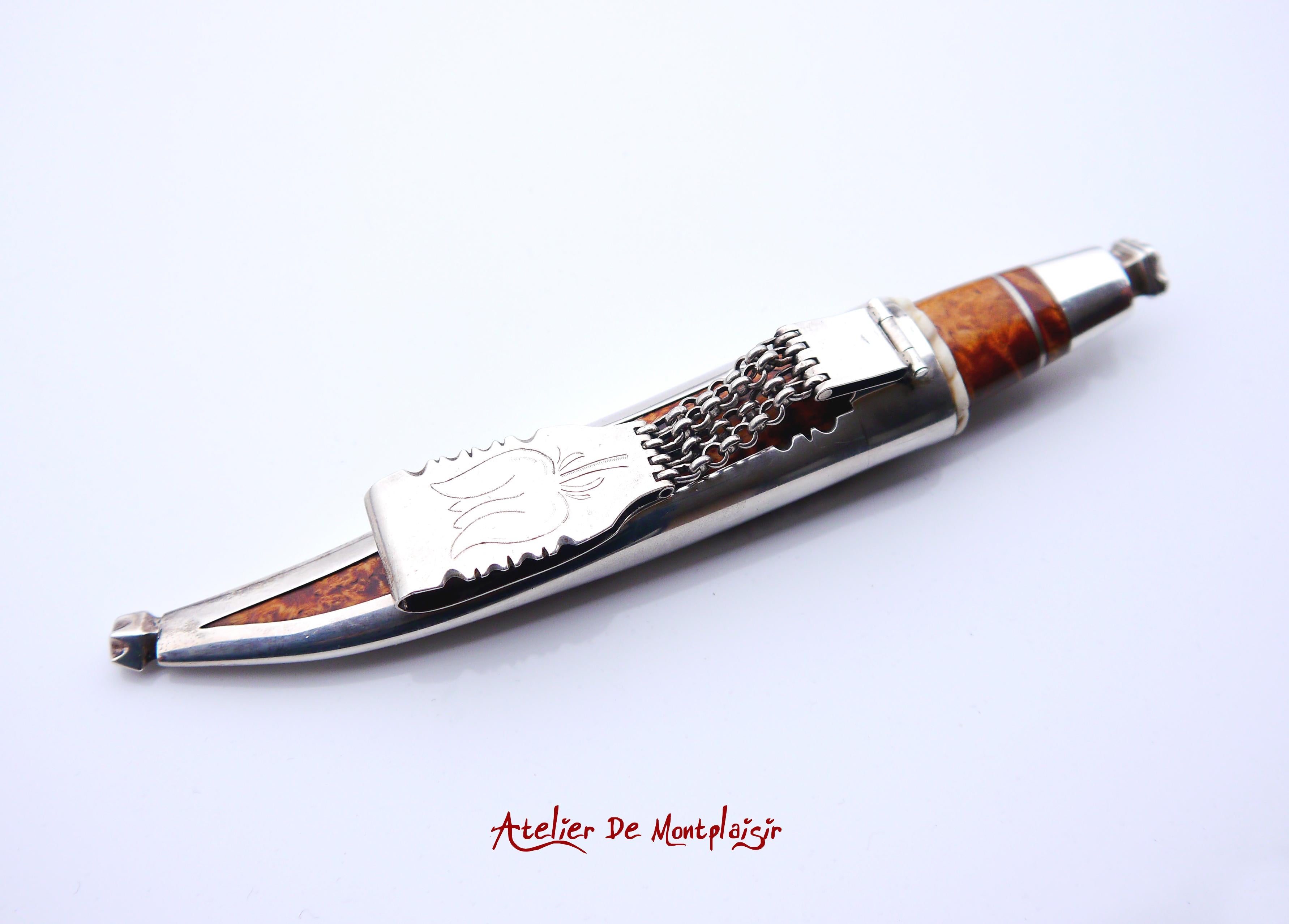 Vintage Alpo Kempanen Puukko-Messer Stahl Sterlingsilber Birkenholz / 146gr Vintage für Damen oder Herren im Angebot