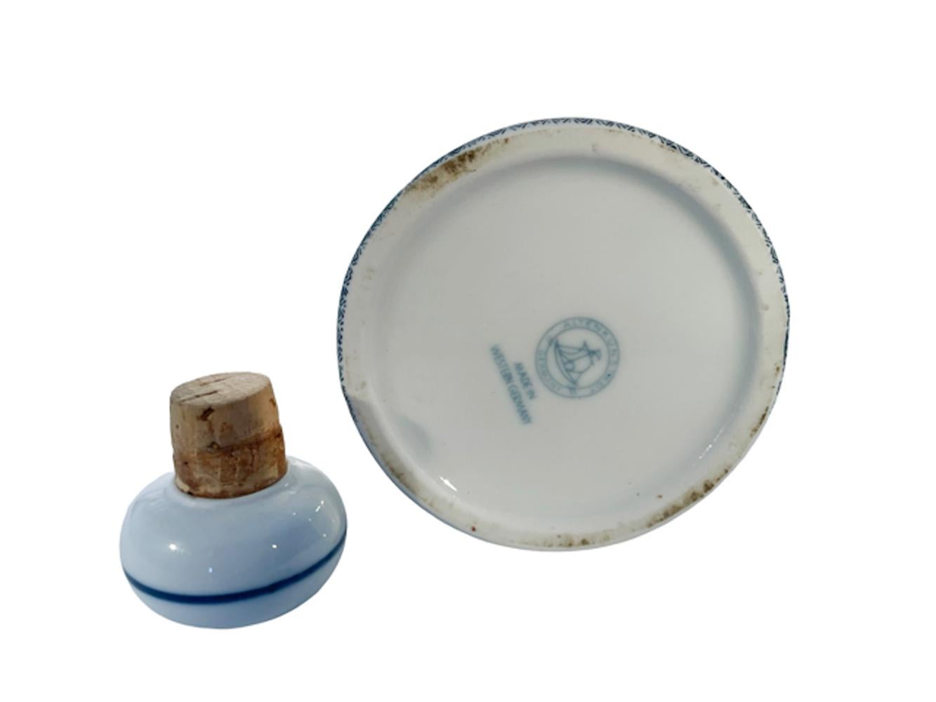 Mid-Century Modern Vintage Altenkunstadt Porcelain Decanter, Gentleman with Pocket Watch and Cane