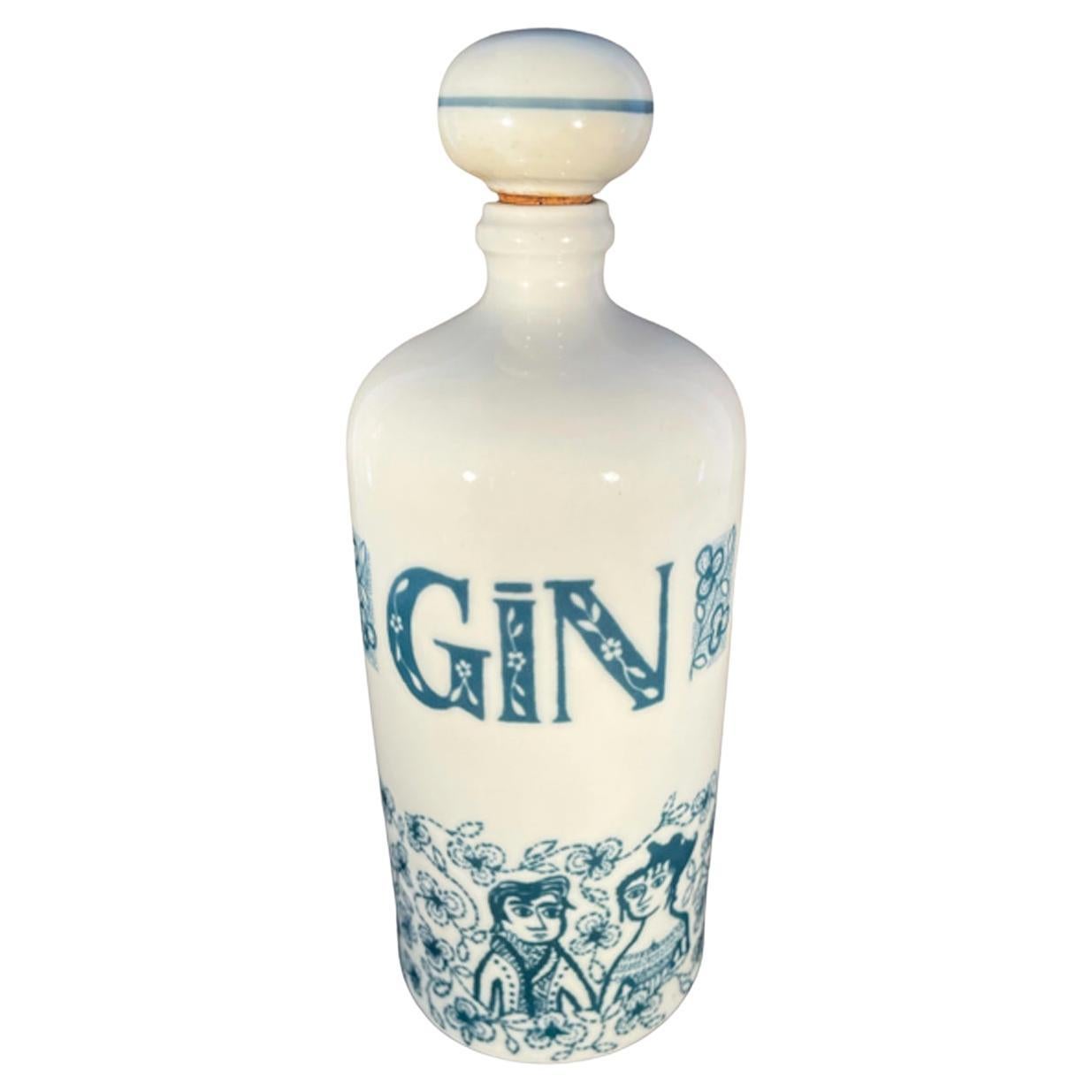 Carafe vintage en porcelaine « Gin » d'Albertenkunstadt, fabriquée en Allemagne de l'Ouest