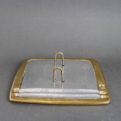 Vintage Aluminium and Brass Flip Calendar Stand by David Marshall