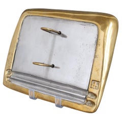 Vintage Aluminium and Brass Flip Calendar Stand by David Marshall