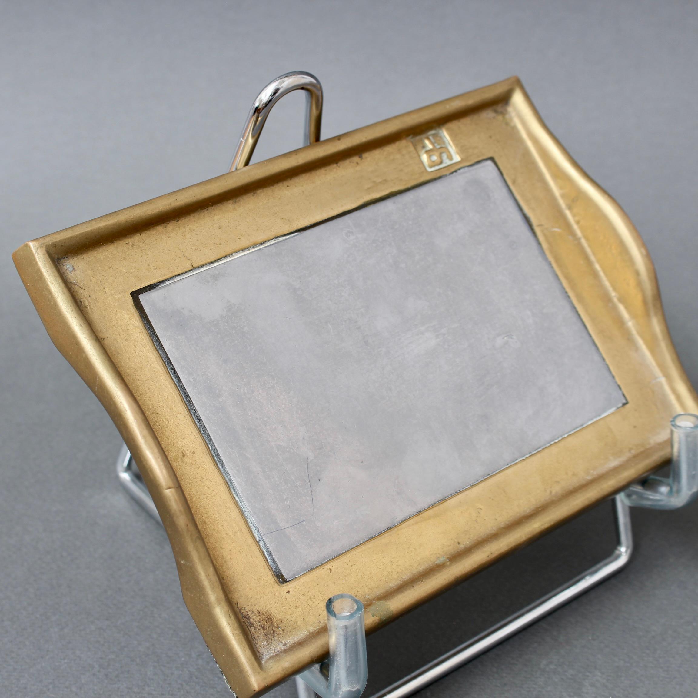 Plateau vintage en aluminium et laiton par David Marshall (circa 1980) - Petit en vente 7
