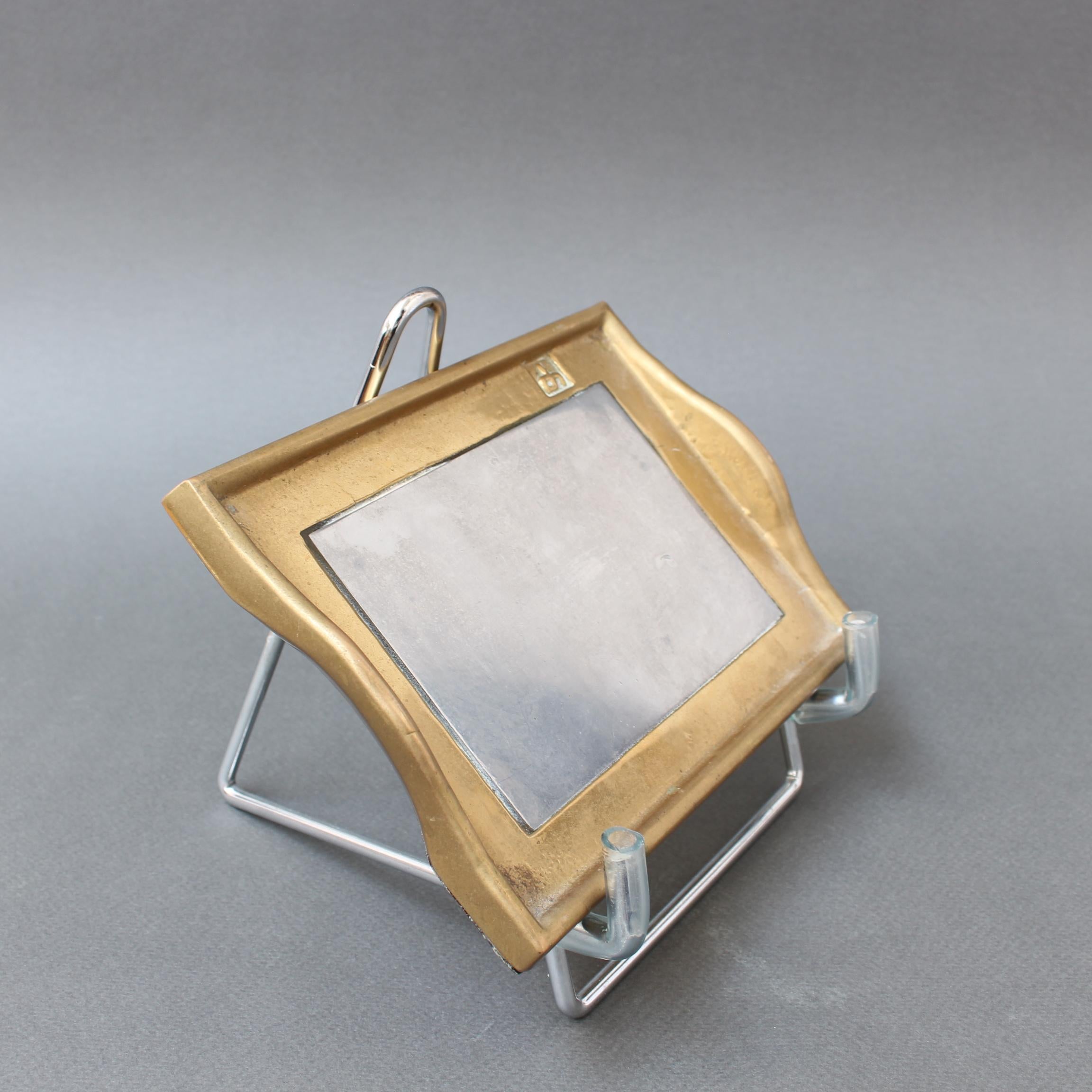 Espagnol Plateau vintage en aluminium et laiton par David Marshall (circa 1980) - Petit en vente