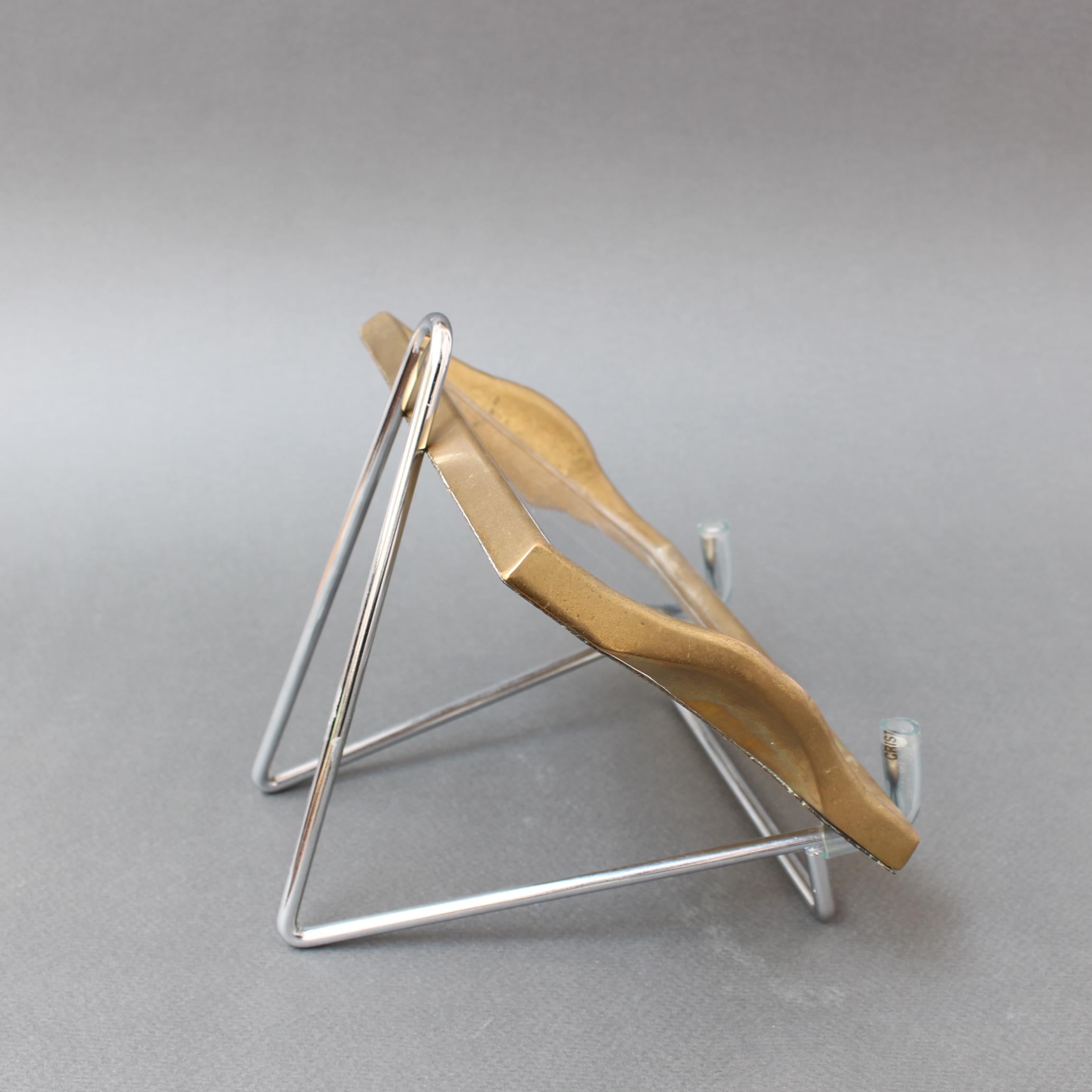 Plateau vintage en aluminium et laiton par David Marshall (circa 1980) - Petit Bon état - En vente à London, GB