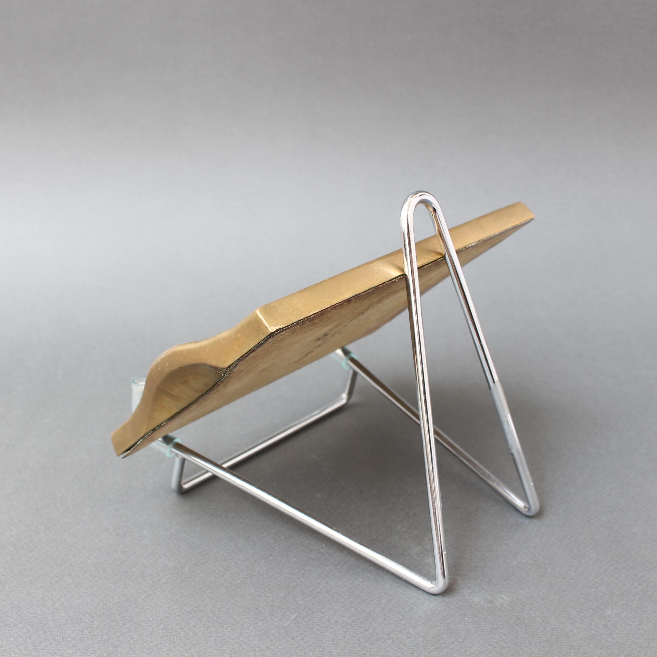 Aluminium Plateau vintage en aluminium et laiton par David Marshall (circa 1980) - Petit en vente