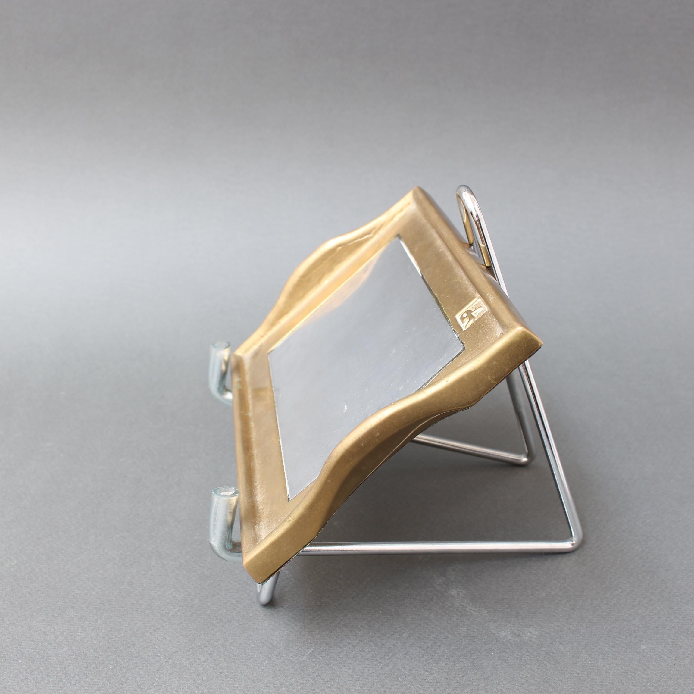 Plateau vintage en aluminium et laiton par David Marshall (circa 1980) - Petit en vente 1