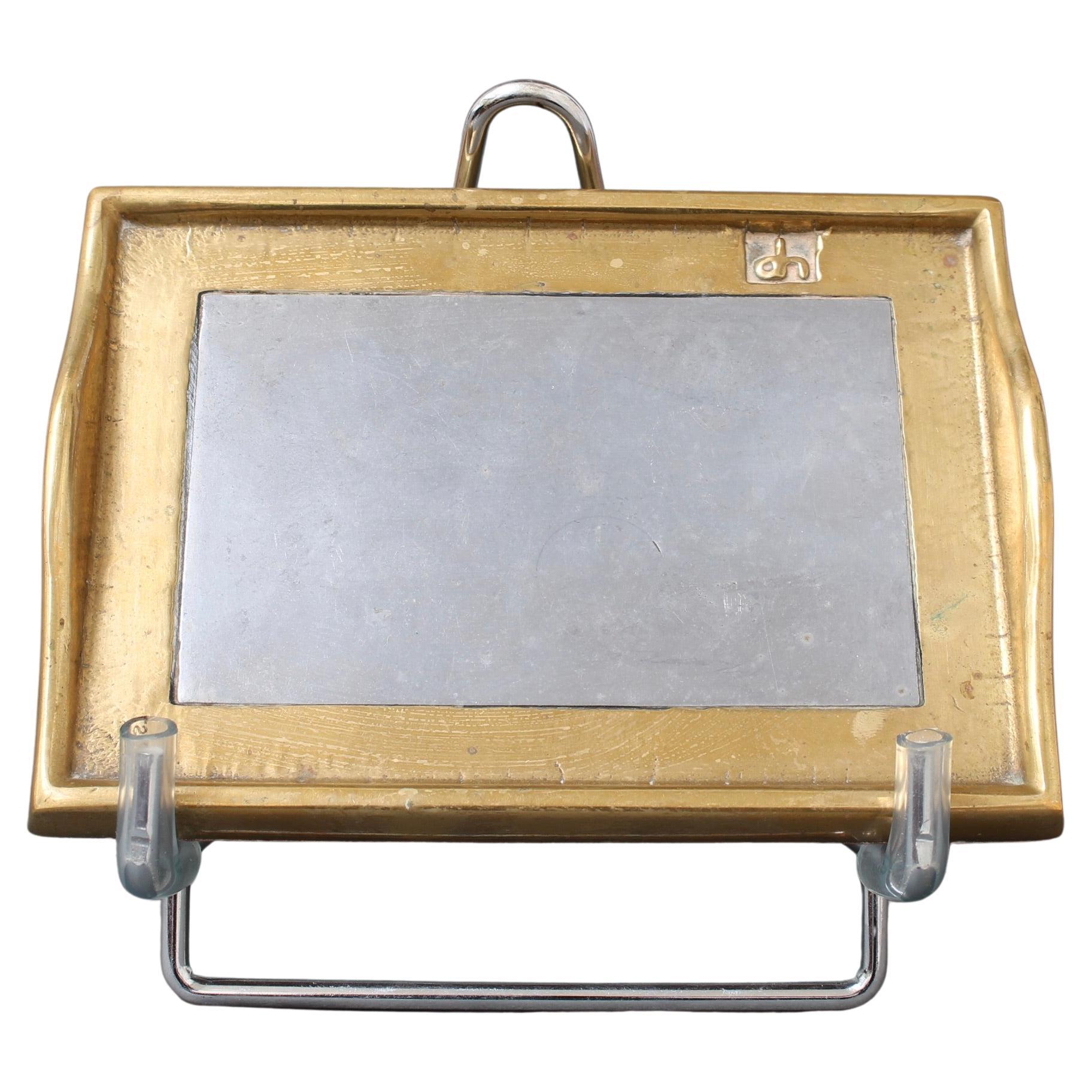 Plateau vintage en aluminium et laiton par David Marshall (circa 1980) - Petit