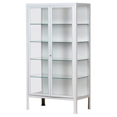 Vintage Aluminium and Glass Medical Cabinet, 1950s