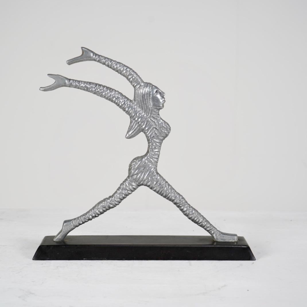 Cast aluminium gymnast sculpture on stand. 





Dimensions



H 29cm, W 7cm, D 31cm

 

Condition 

Please do take a careful look at all our pictures and note that these are antique or vintage pieces that will show sign of age and ware.

 

About