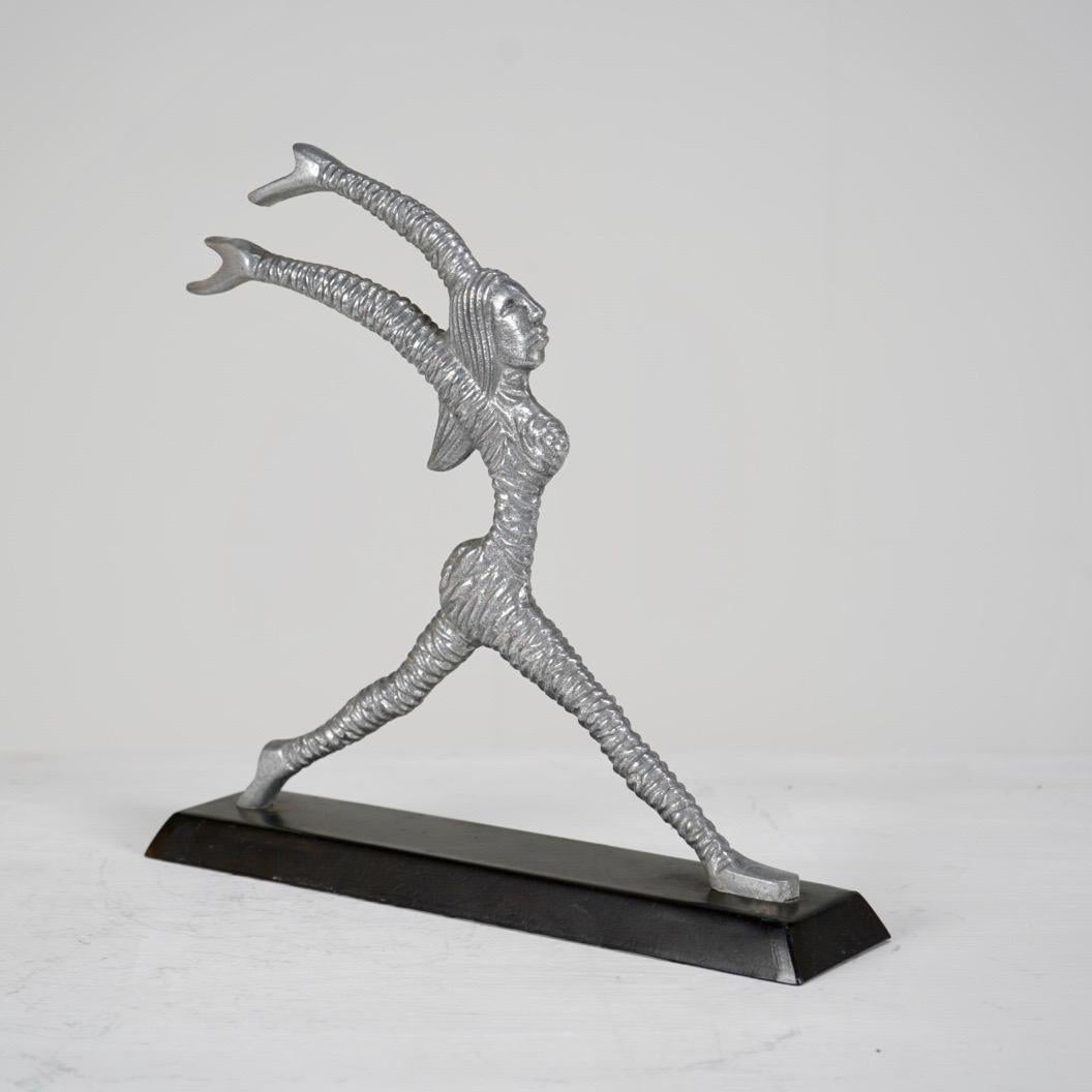 Mid-Century Modern Vintage Aluminium Gymnast Sculpture For Sale