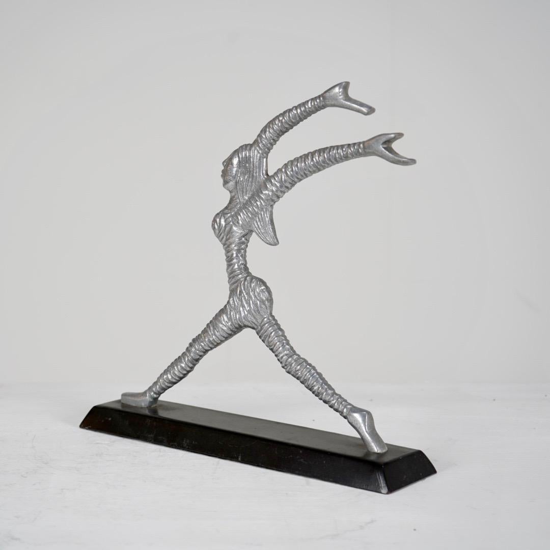 Vintage Aluminium Gymnast Sculpture In Good Condition For Sale In Dorchester, GB