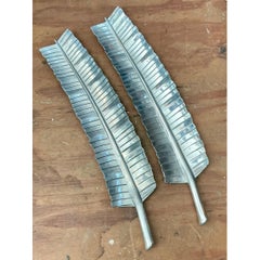 Vintage Aluminum Banana Leaf Platters - Set of 2