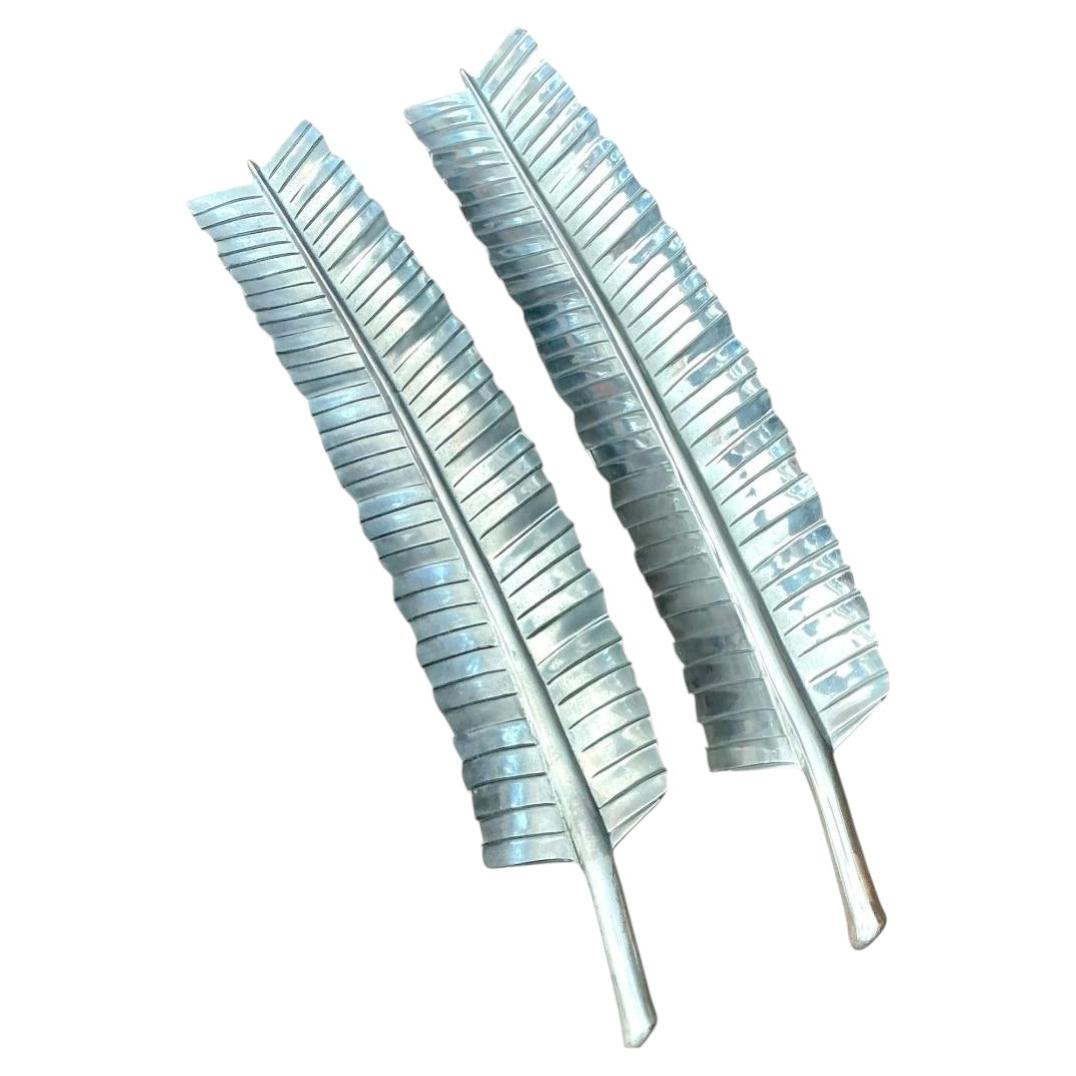 Vintage Aluminum Banana Leaf Platters - Set of 2 For Sale