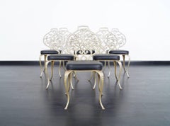 Chaises de salle à manger vintage en aluminium par Thinline