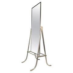 Miroir habillé vintage en aluminium style Tommi Parzinger