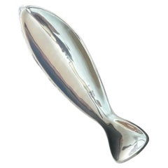 Vintage Aluminum Fish Shaped Serving Platter by Mann of Korea