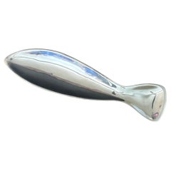 Fuente vintage de aluminio con forma de pez de Mann of Korea