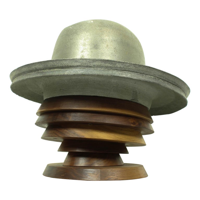Vintage Aluminum Hat Block Mold Form, circa Mid-20th Century with
