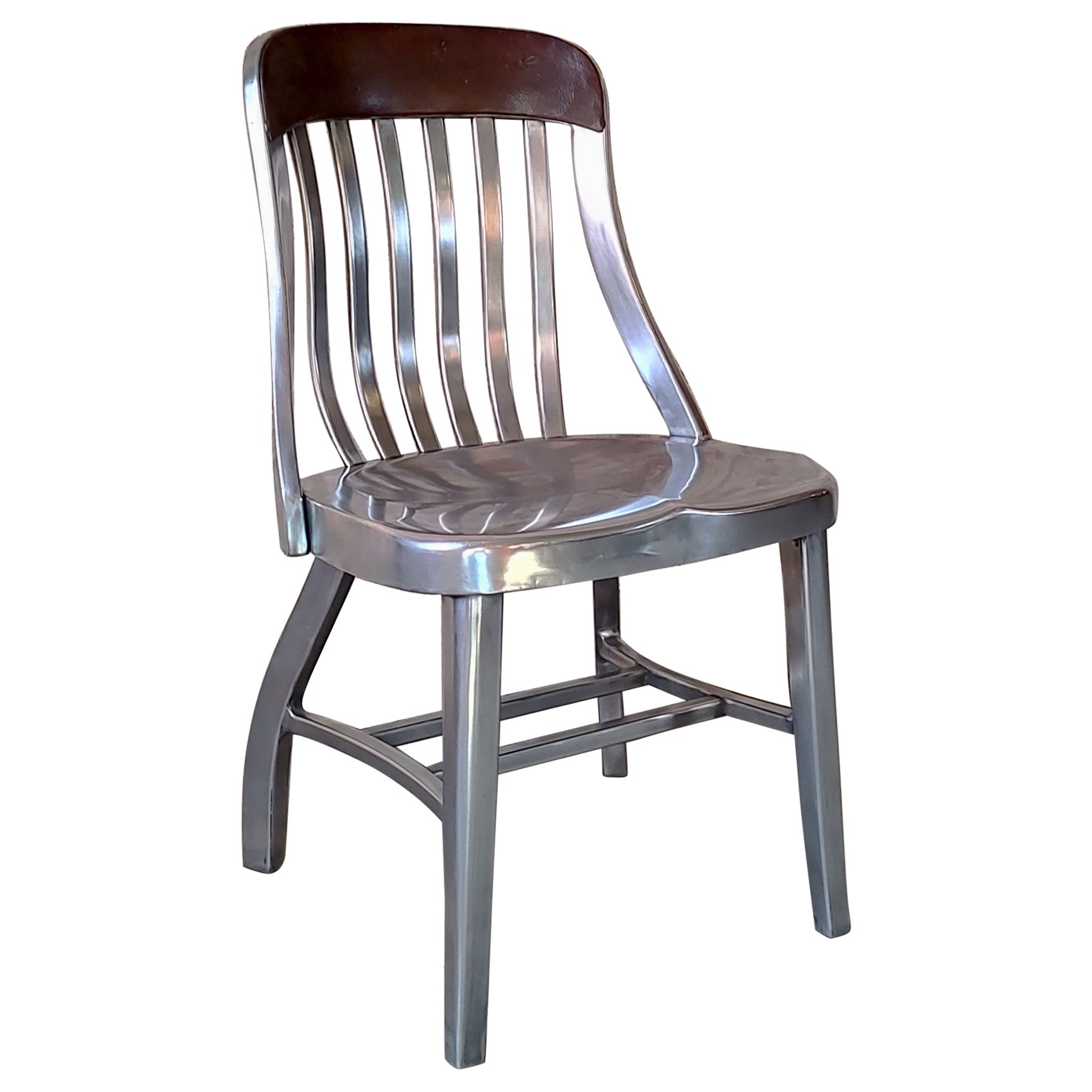 Vintage Aluminum & Leather GoodForm Dining Chair For Sale