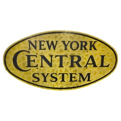 Used Aluminum "New York Central System" Sign 49" x 25" Railroad