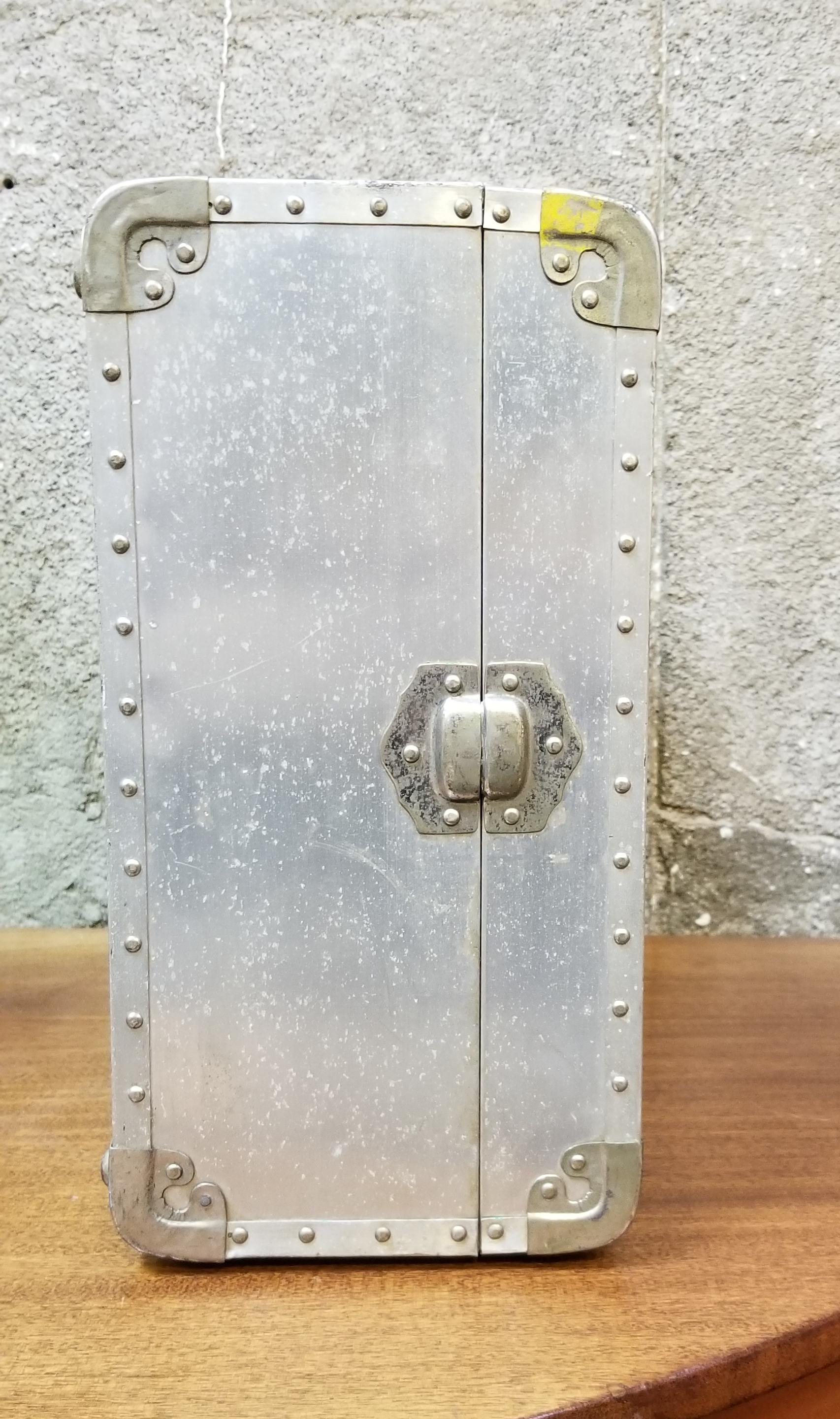 vintage aluminium suitcase