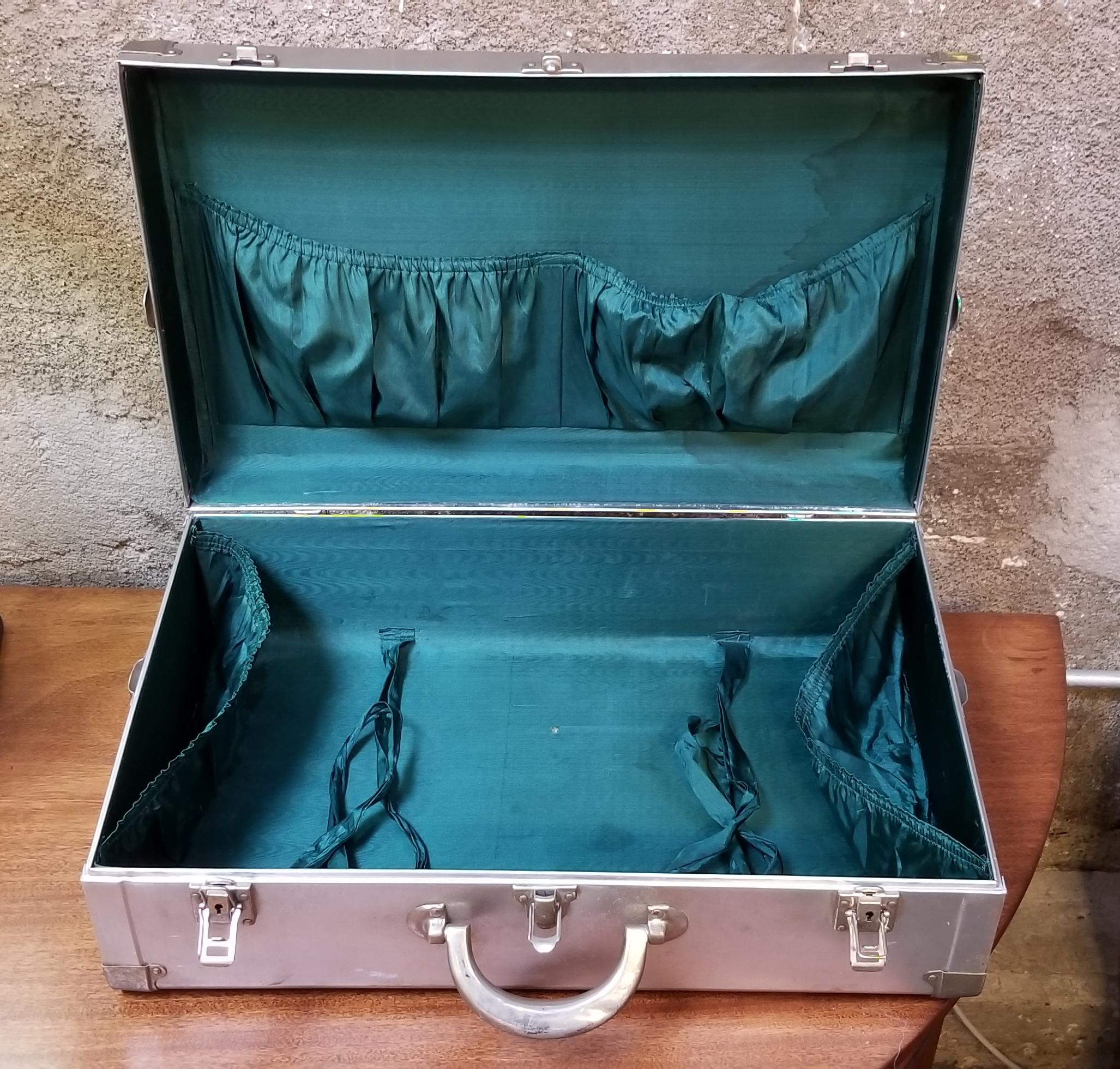 20th Century Vintage Aluminum Suitcase by Cheney of London For Sale
