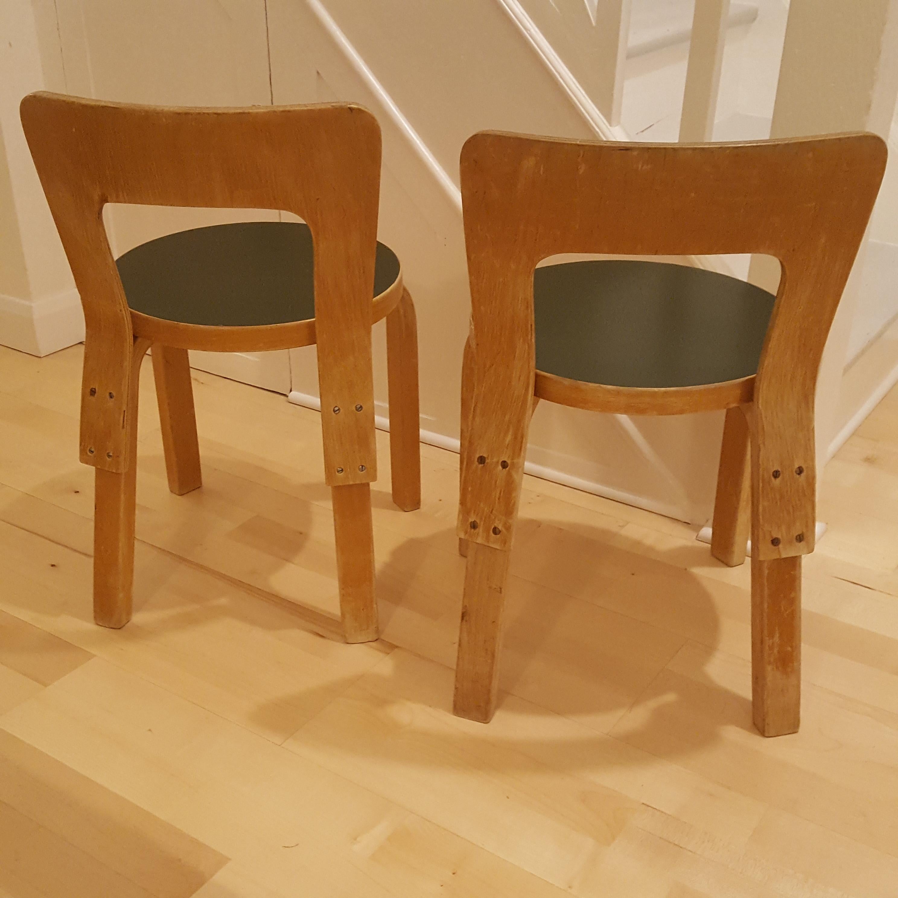 Mid-Century Modern Vintage Alvar Aalto/Artek N65 Children's Chairs