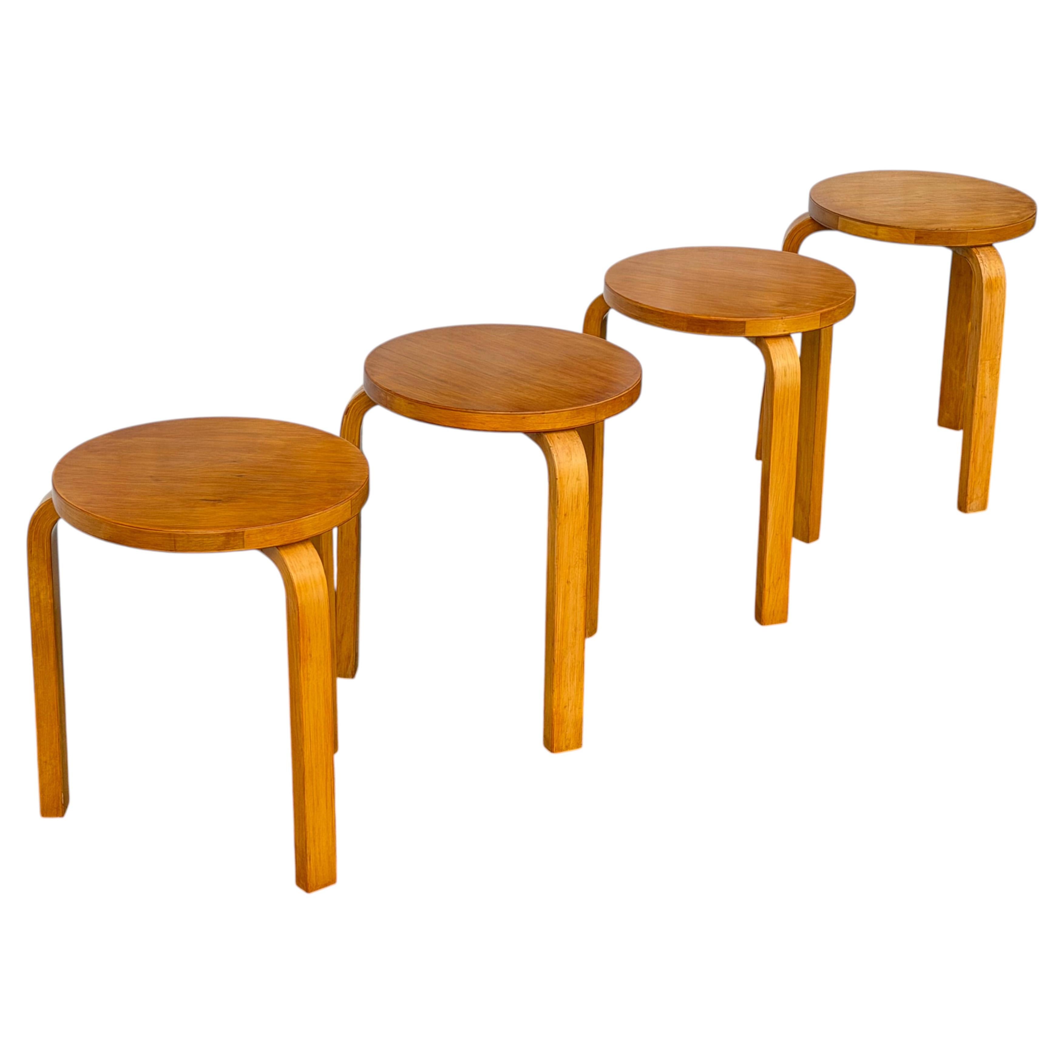Vintage Alvar Aalto Stools Finland ca' 1950's-60's Mid Century Patina
