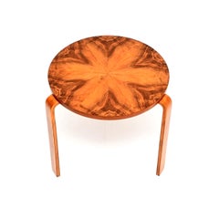 Vintage Alvar Aalto Style Bentwood Side Table / Stool