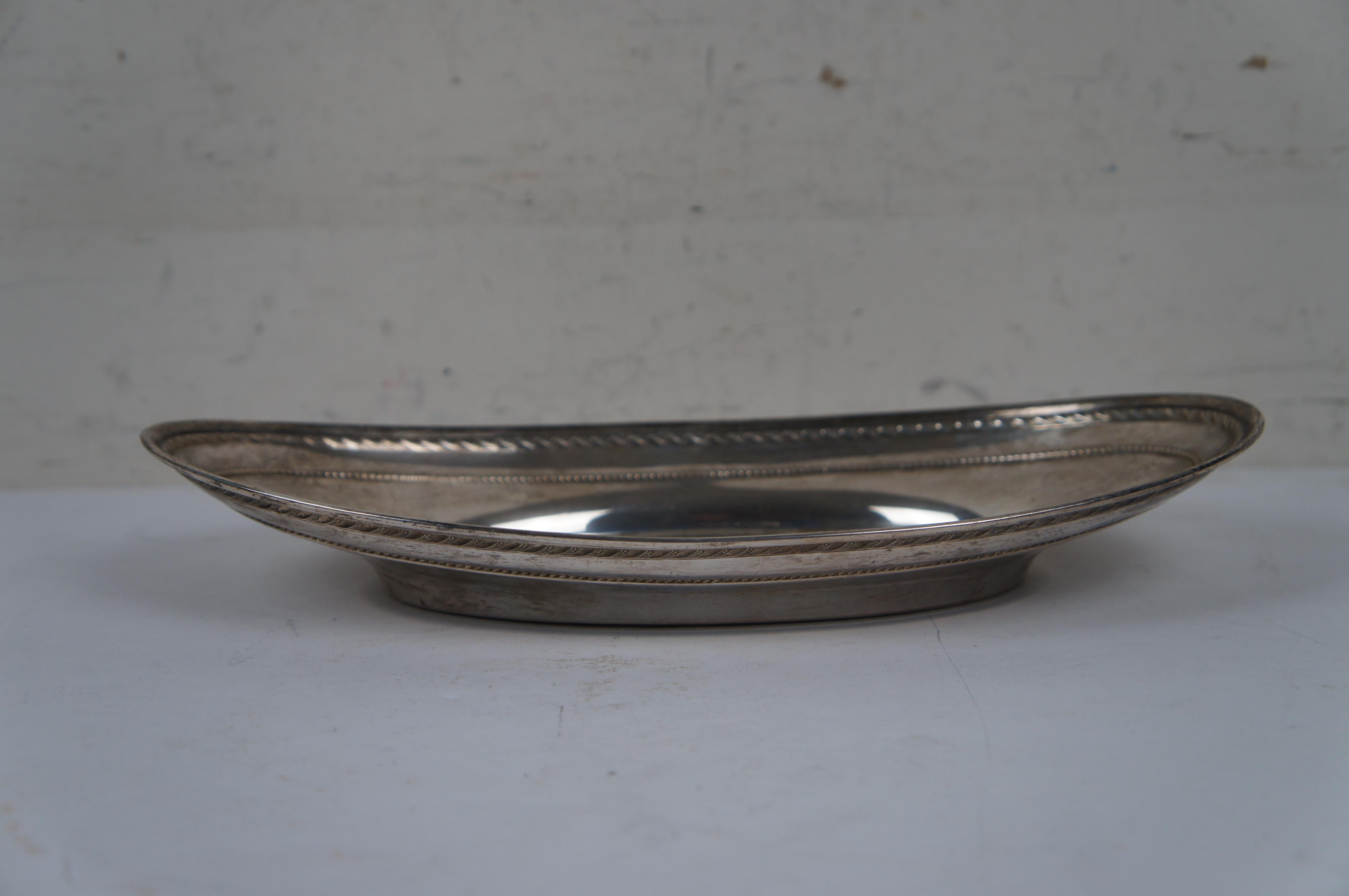 20th Century Vintage Alvin Sterling Silver J1011 Oval Bread Serving Tray Dish 241g 12
