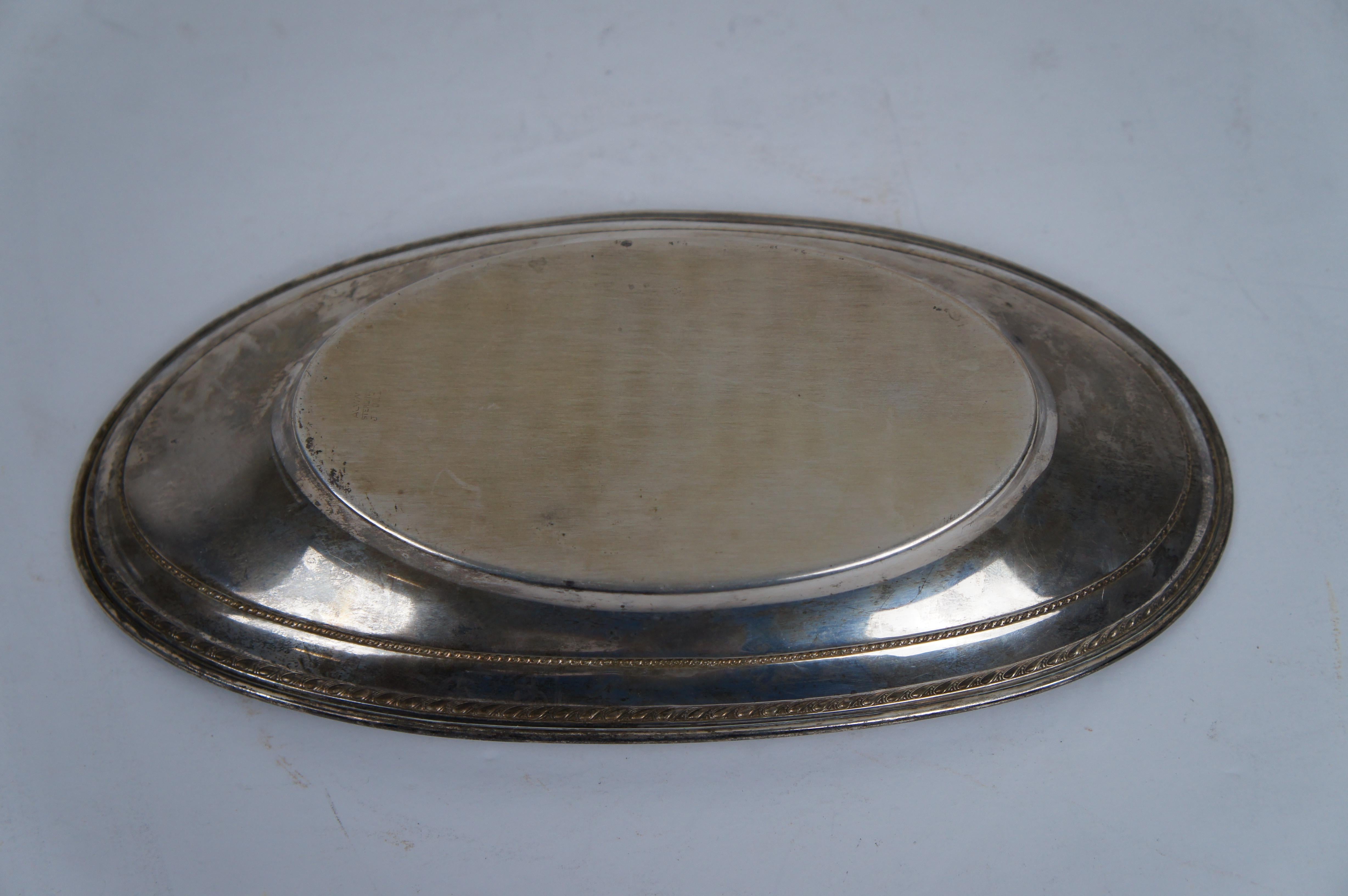 Vintage Alvin Sterling Silver J1011 Oval Bread Serving Tray Dish 241g 12