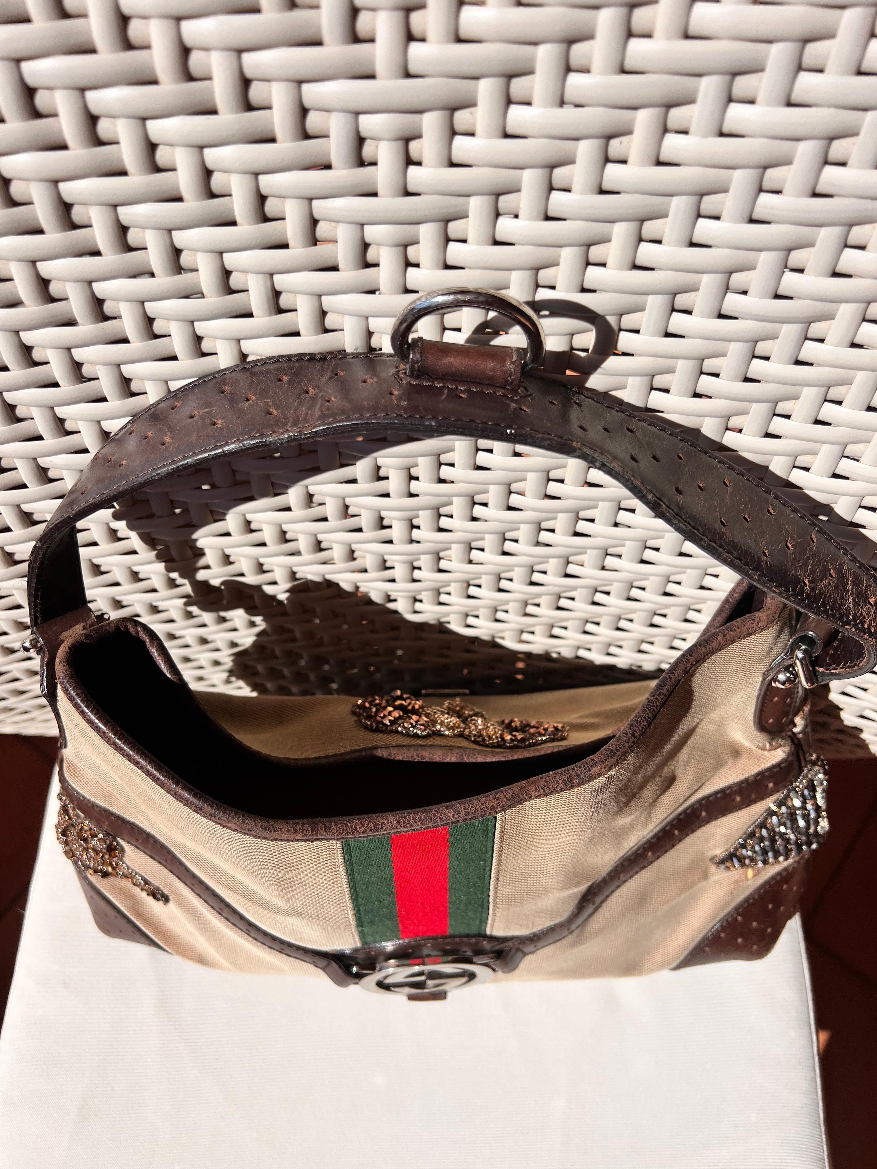 Vintage Amalfi Gucci GG Logo Canvas and Leather bag 5