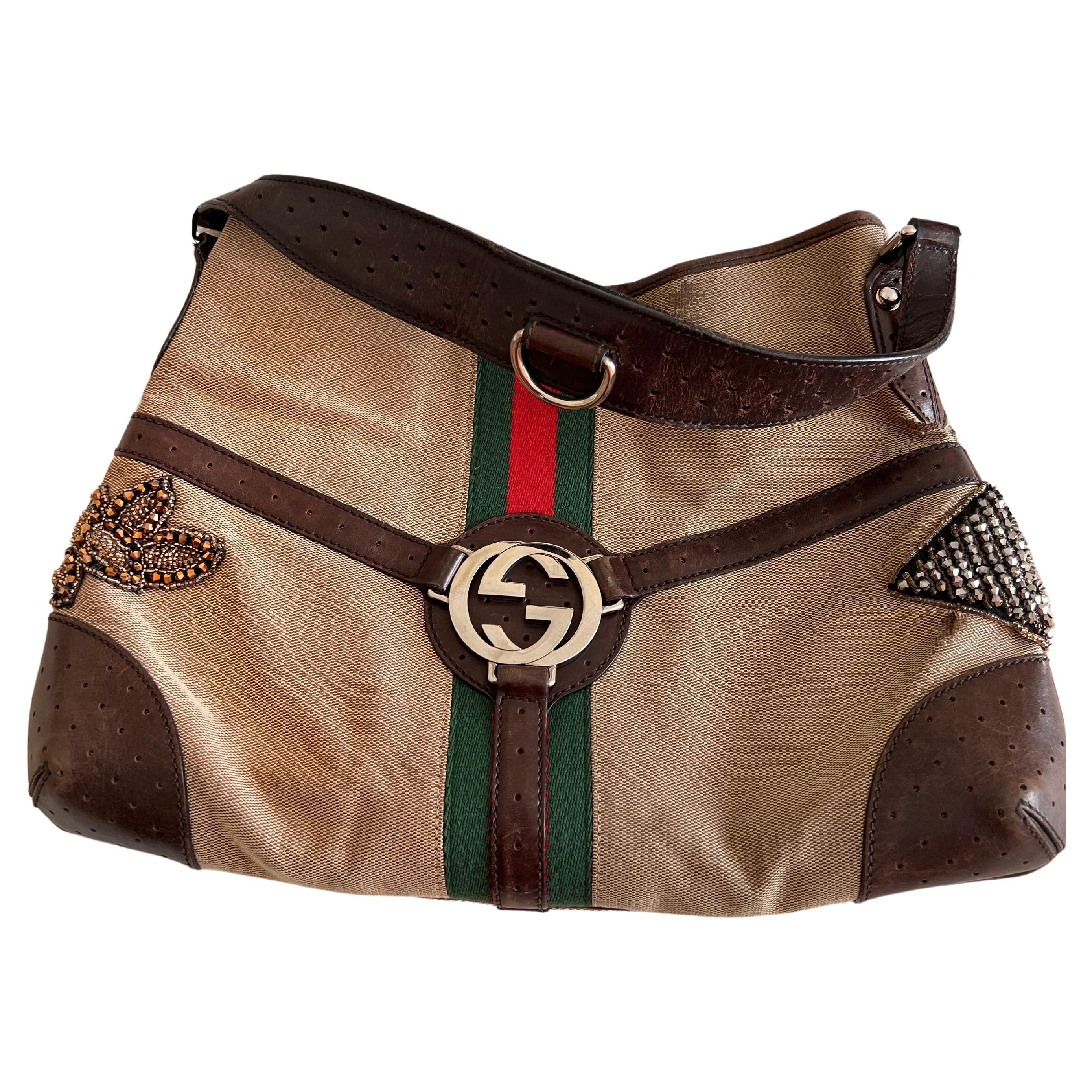 Vintage Amalfi Gucci GG Logo Canvas and Leather bag