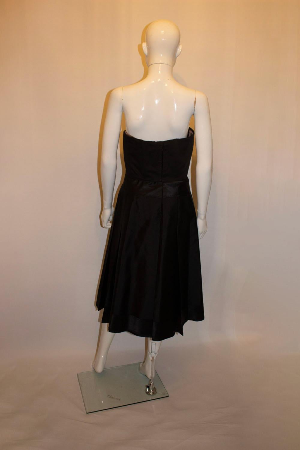 Vintage Amanda Wakeley Black Silk Cocktail Dress For Sale 2